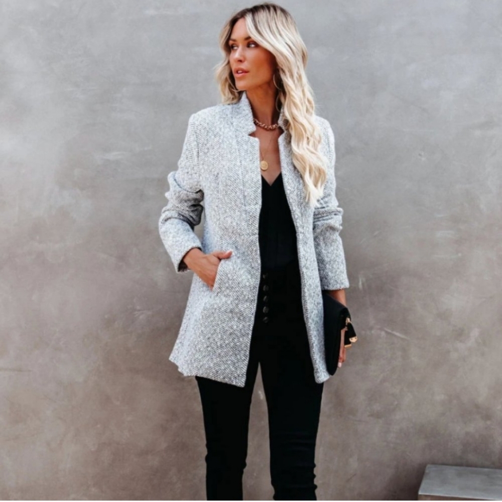 VICI TAYSHIA POCKETED COAT - HEATHER GREY Size Small Open Front